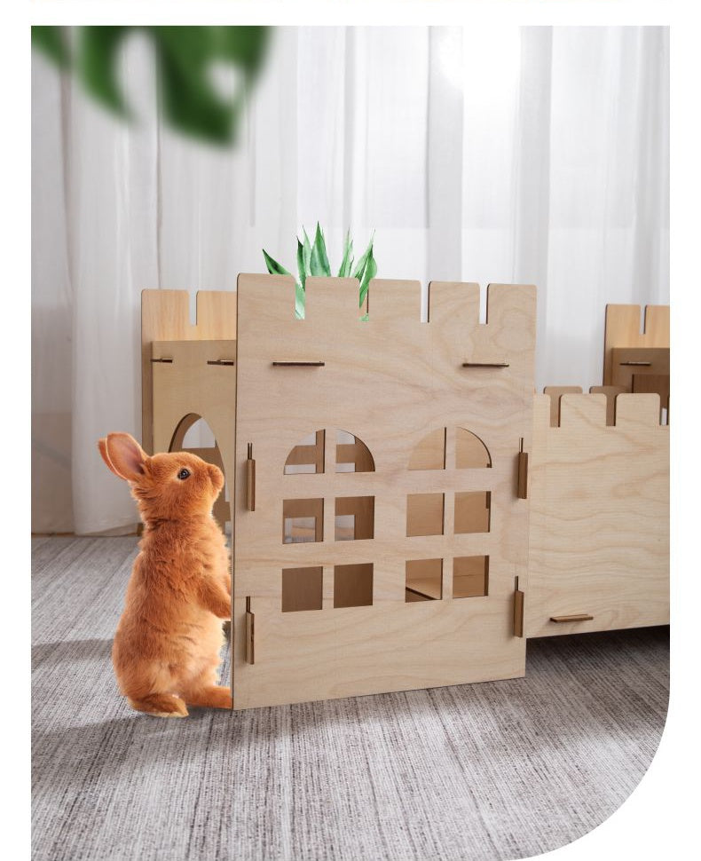 Rabbit Castle Export Quality Assembled Detachable Rabbit Wooden House Guinea Pig Guinea Pig Shelter