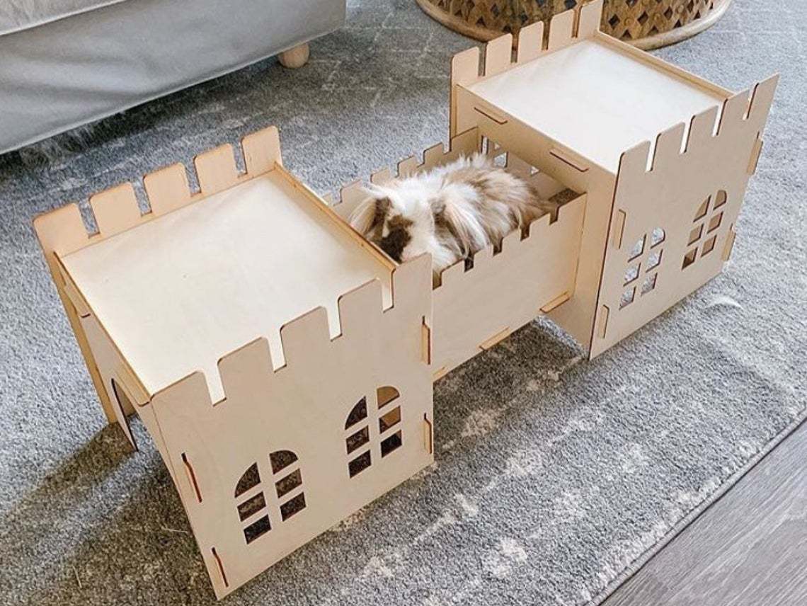 Rabbit Castle Export Quality Assembled Detachable Rabbit Wooden House Guinea Pig Guinea Pig Shelter