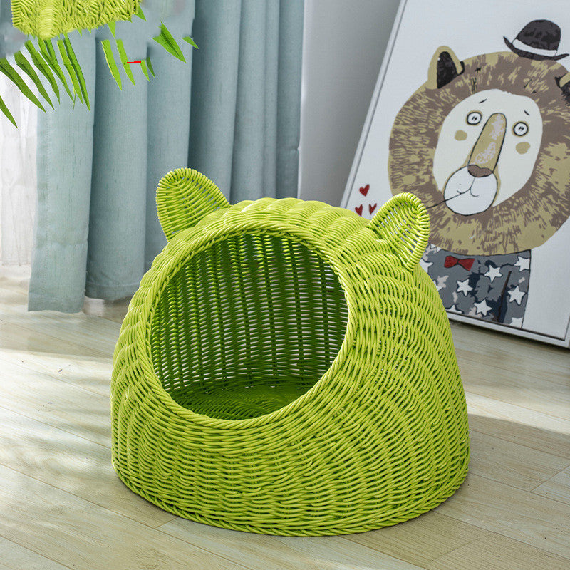 Semi-enclosed Pet Shelter Hand-knitted Cat House