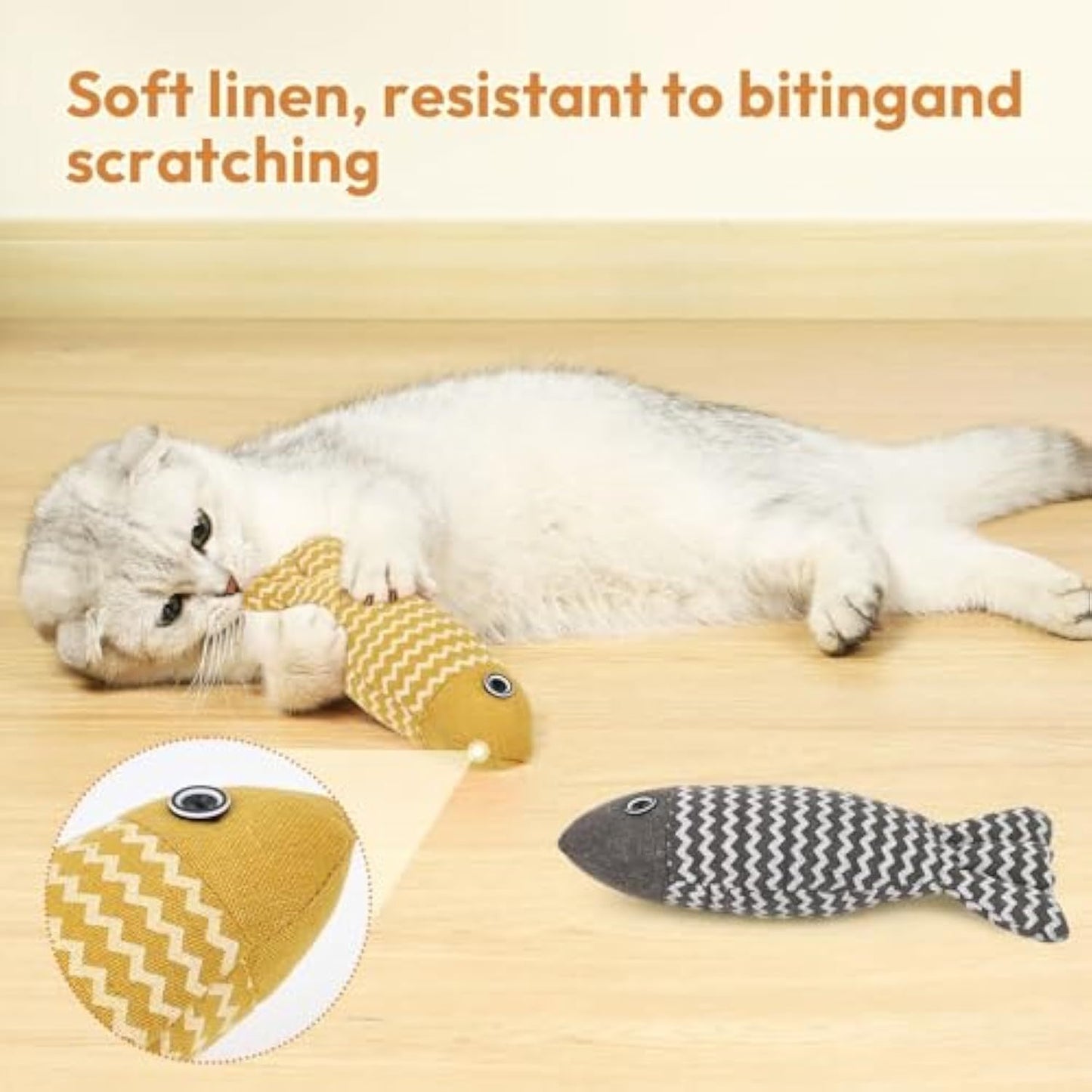 3 Pcs Catnip Toys Fish Cat Toys Self Play Cat Toys