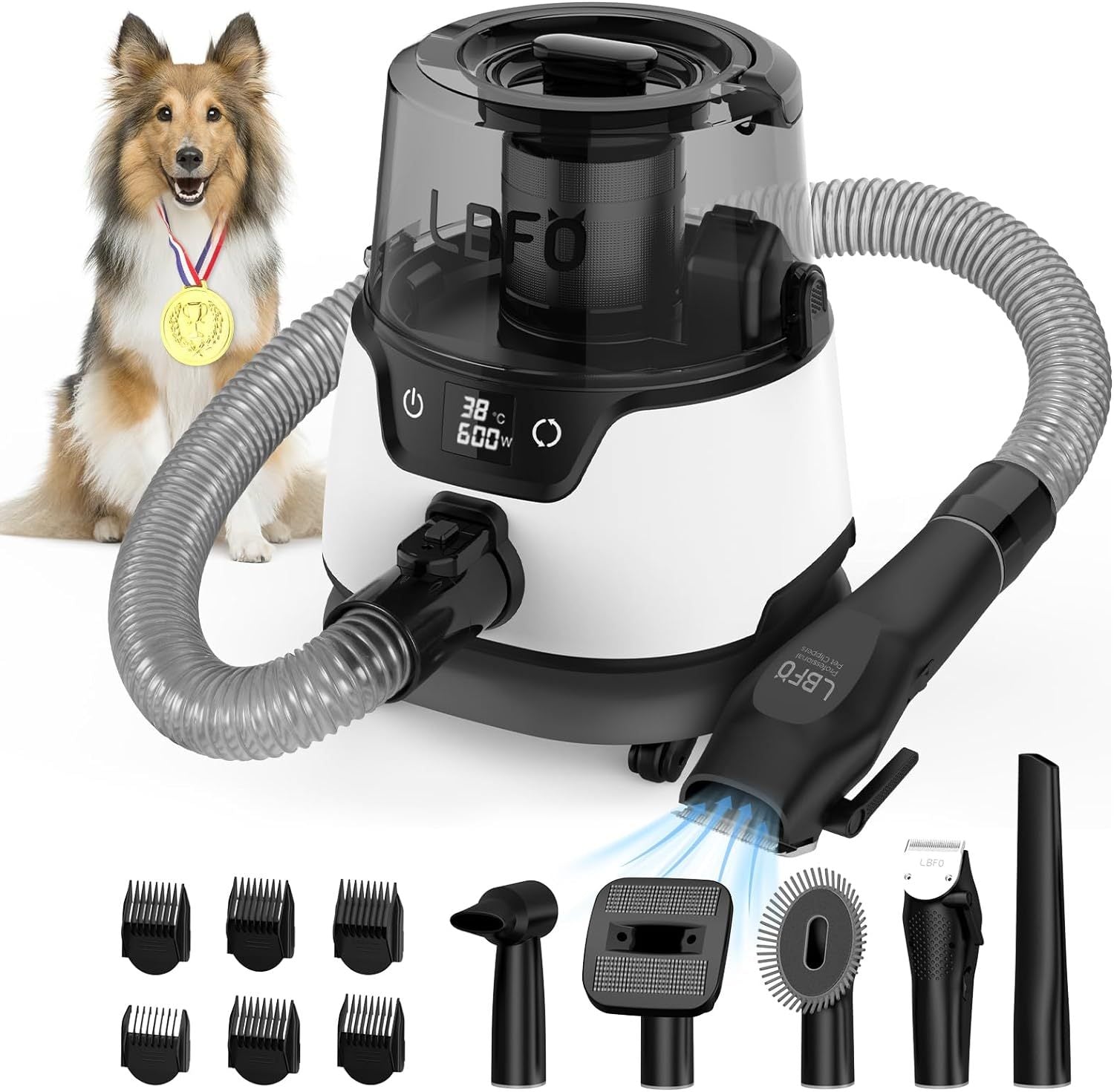 Dog Dryer With 6 Pet Grooming Tools,