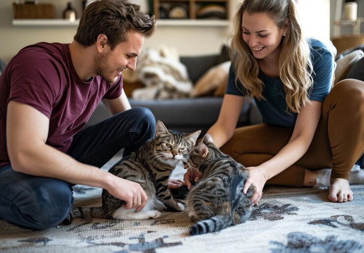 they-are-playing-with-cat-floor-living-room-generative